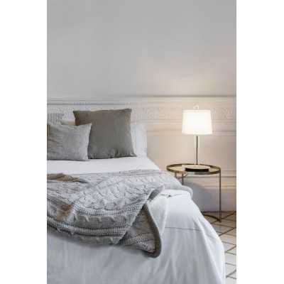 Table lamp made of matte white steel with E27 socket, BAGNARD brand.