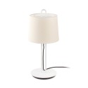 Table lamp made of matte white steel with E27 socket, RUGLES brand.