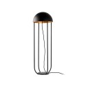 Floor lamp with integrated LED in matte black steel, LASSIAS.