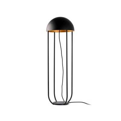 Floor lamp with integrated LED in matte black steel, LASSIAS.