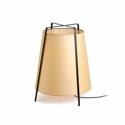 Table lamp made of matte black steel with E27 LEPAUD socket.