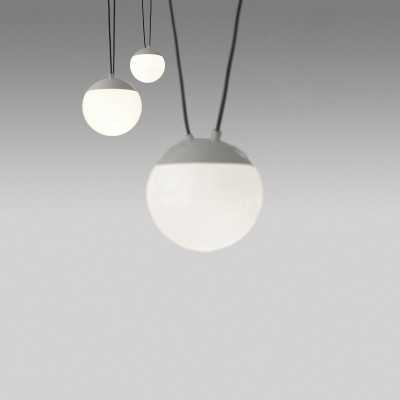 Ceiling lamp in matte white aluminum with E27 socket, LAGRAND.
