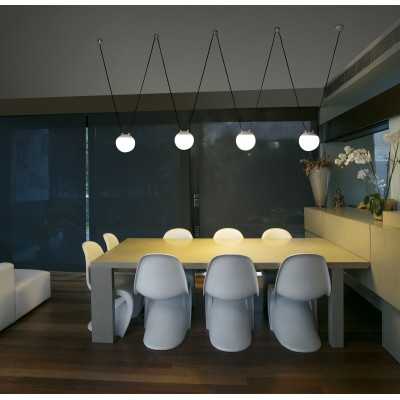 Ceiling lamp made of matte white aluminum with E27 socket, PLEMET.