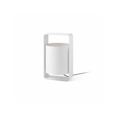 Table lamp made of matte white steel with E27 socket, CHIVES brand.