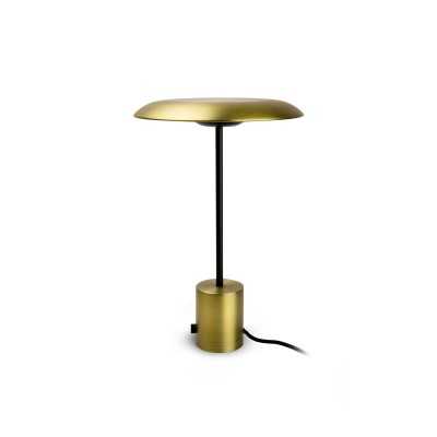 Table lamp with integrated LED in matte gold steel OLHAIN
