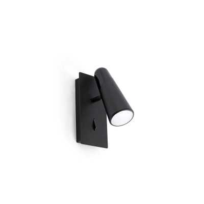 Wall lamp with integrated LED in matte black aluminum TASSAT