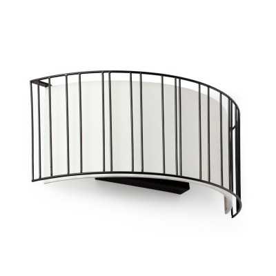 Wall lamp in matte black steel with E27 socket, JUSSAS