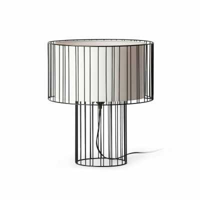 Table lamp made of matte black steel with E27 socket, VILLENY.