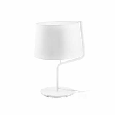 Table lamp made of matte white steel with E27 socket, VESONE brand.