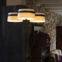 Ceiling lamp with integrated LED in matte black steel ANZEME