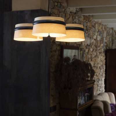 Ceiling lamp with integrated LED in matte black steel ANZEME