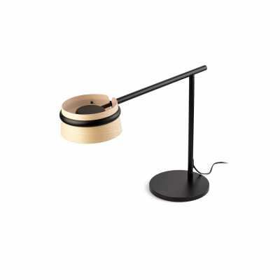 Table lamp with integrated LED in matte black steel DIVION