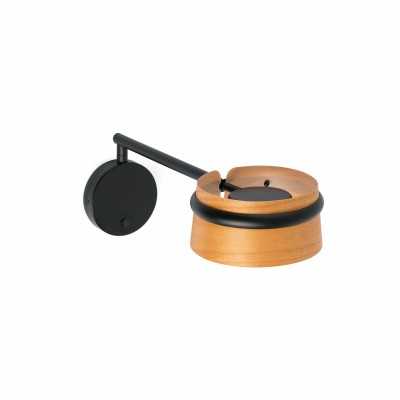 Wall lamp with integrated LED in matte black steel LARVOR