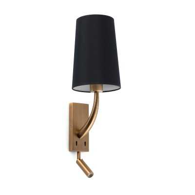 Wall lamp in antique gold steel with E27 BUCHET socket.