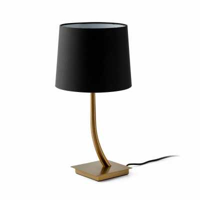 Table lamp in antique gold steel with E27 socket, DOURLE.