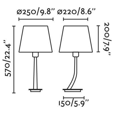 Table lamp in antique gold steel with E27 socket, DOURLE.