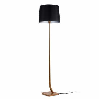 Floor lamp in antique gold steel with E27 socket by FAUBEC.