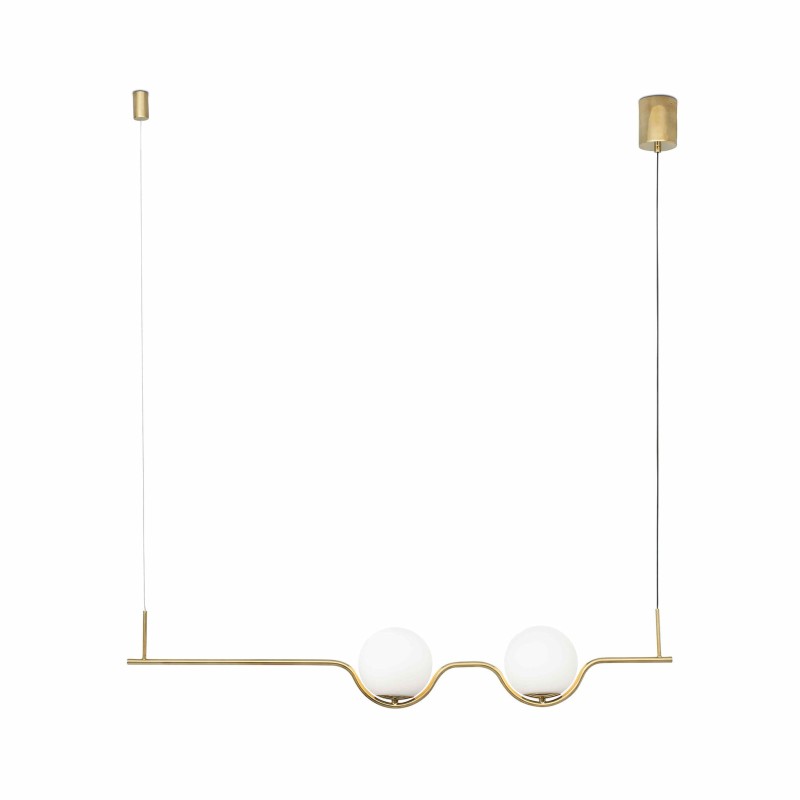 Ceiling lamp with integrated LED in shiny golden steel LABETS