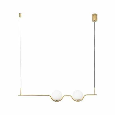 Ceiling lamp with integrated LED in shiny golden steel LABETS