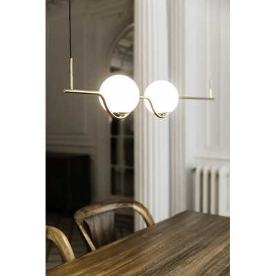 Ceiling lamp with integrated LED in shiny golden steel LABETS
