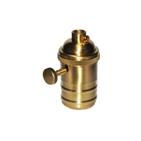 Vintage E27 lamp holder with gold side switch