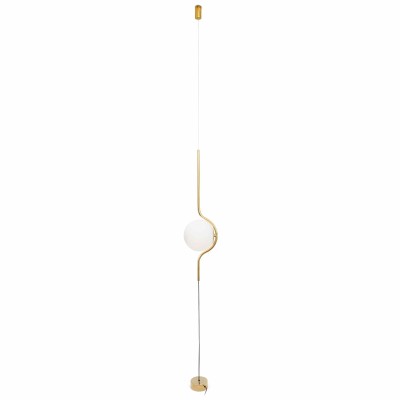Floor lamp with integrated LED in shiny golden steel, CORBET.