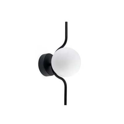 Wall lamp with integrated LED in matte black steel VEYSSOU