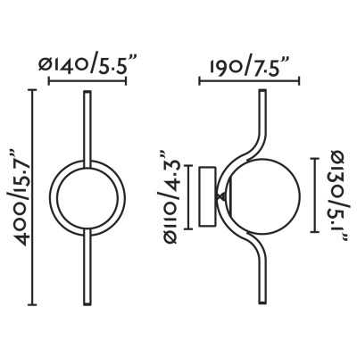 Wall lamp with integrated LED in matte black steel VEYSSOU