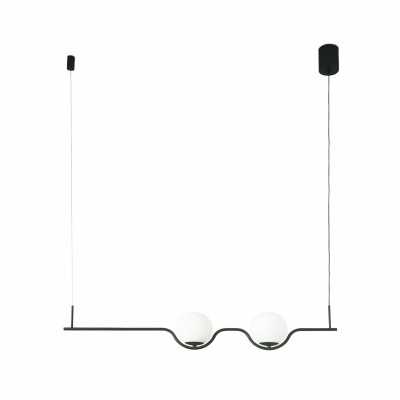 Ceiling lamp with integrated LED in matte black steel, BIARNE.