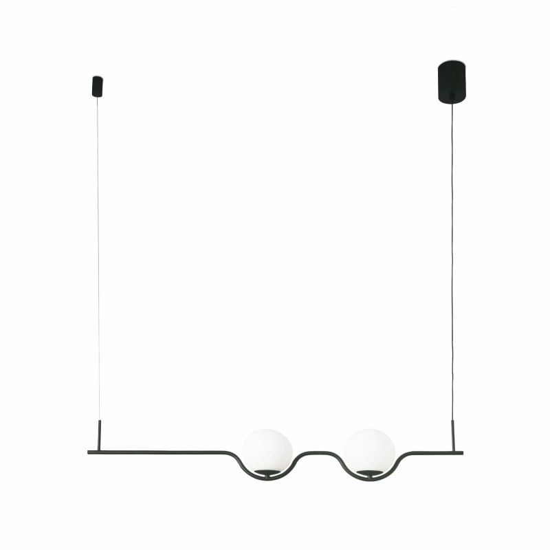 Ceiling lamp with integrated LED in matte black steel, BIARNE.