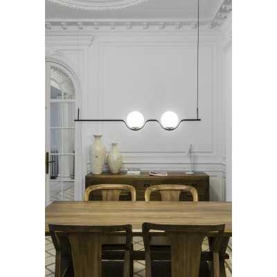 Ceiling lamp with integrated LED in matte black steel, BIARNE.