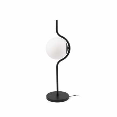 Table lamp with integrated LED in matte black steel ETAULE