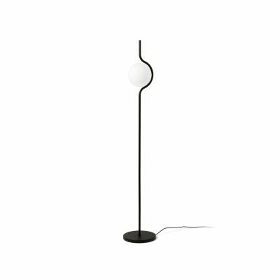 Floor lamp with integrated LED in matte black steel BRIZON