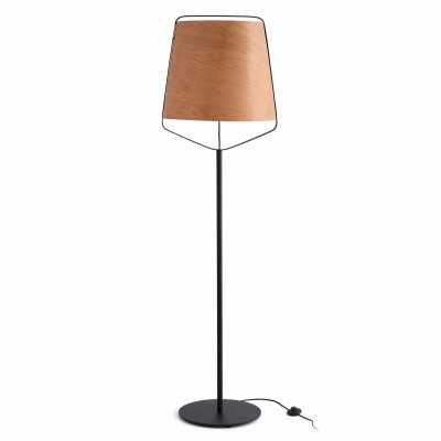 Floor lamp in matte black steel with E27 socket, CORBOUX brand.