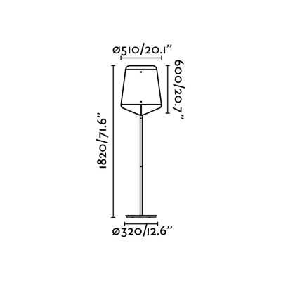 Floor lamp in matte black steel with E27 socket, CORBOUX brand.
