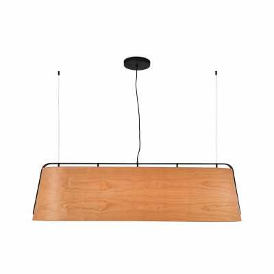 Ceiling lamp made of steel with E27 socket in wood color CRANÇOT