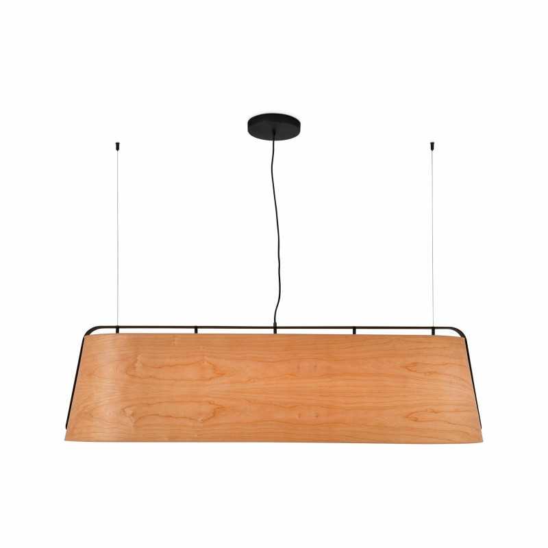 Ceiling lamp made of steel with E27 socket in wood color CRANÇOT