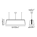 Ceiling lamp made of steel with E27 socket in wood color CRANÇOT