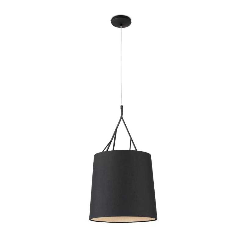 Ceiling lamp in matte black steel with E27 socket FOISSAC