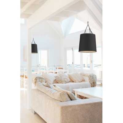 Ceiling lamp in matte black steel with E27 socket FOISSAC