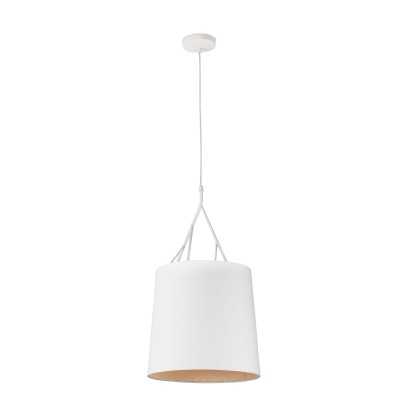 Ceiling lamp in matte white steel with E27 socket, DARBRES
