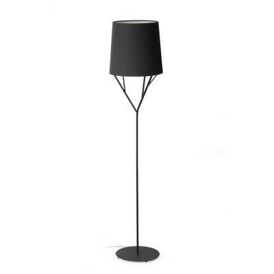 Floor lamp in matte black steel with E27 socket by LE LAC.