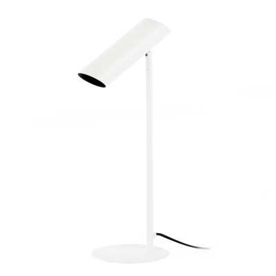 Table lamp in matte white steel with GU10 LED bulb.