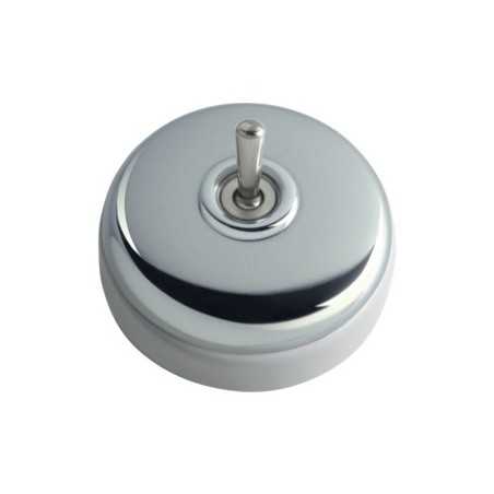 Porcelain surface-mounted modular chrome gloss switch