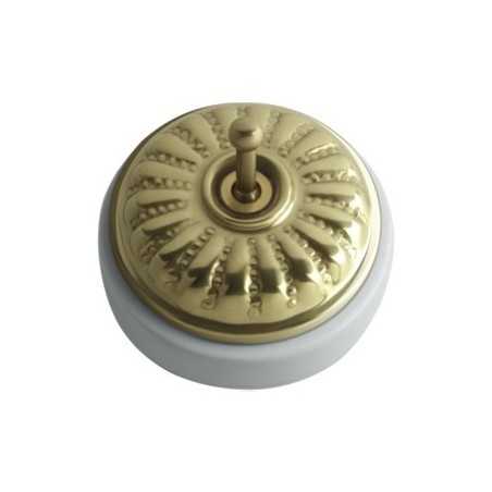 Porcelain surface modular switch with engraved glossy finish