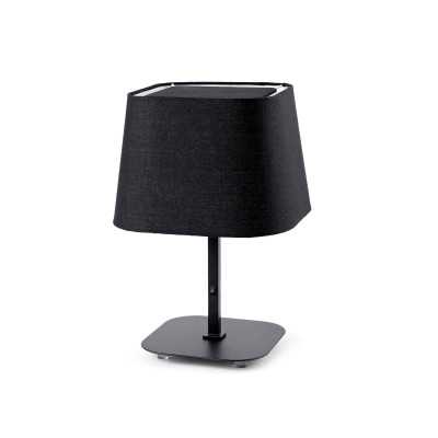 Table lamp made of matte black steel with E27 socket, POINTEL brand.