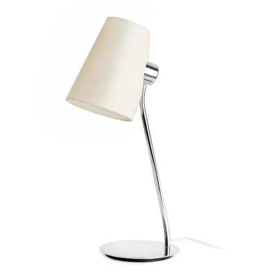 Table lamp in shiny chrome-plated steel with E27 socket. Brand: PREURES.