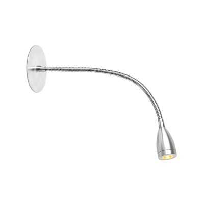 Wall lamp with integrated LED in shiny chrome-plated aluminum, GREEN color.
