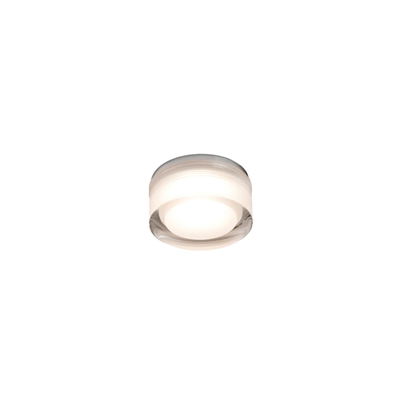 Ceiling lamp with integrated LED in brushed aluminum and steel YERRES