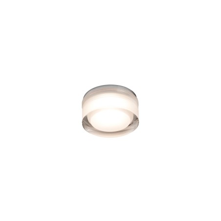 Ceiling lamp with integrated LED in brushed aluminum and steel YERRES